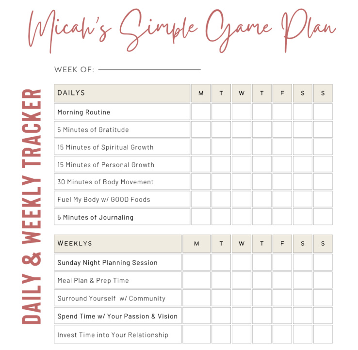 simple game plan feature